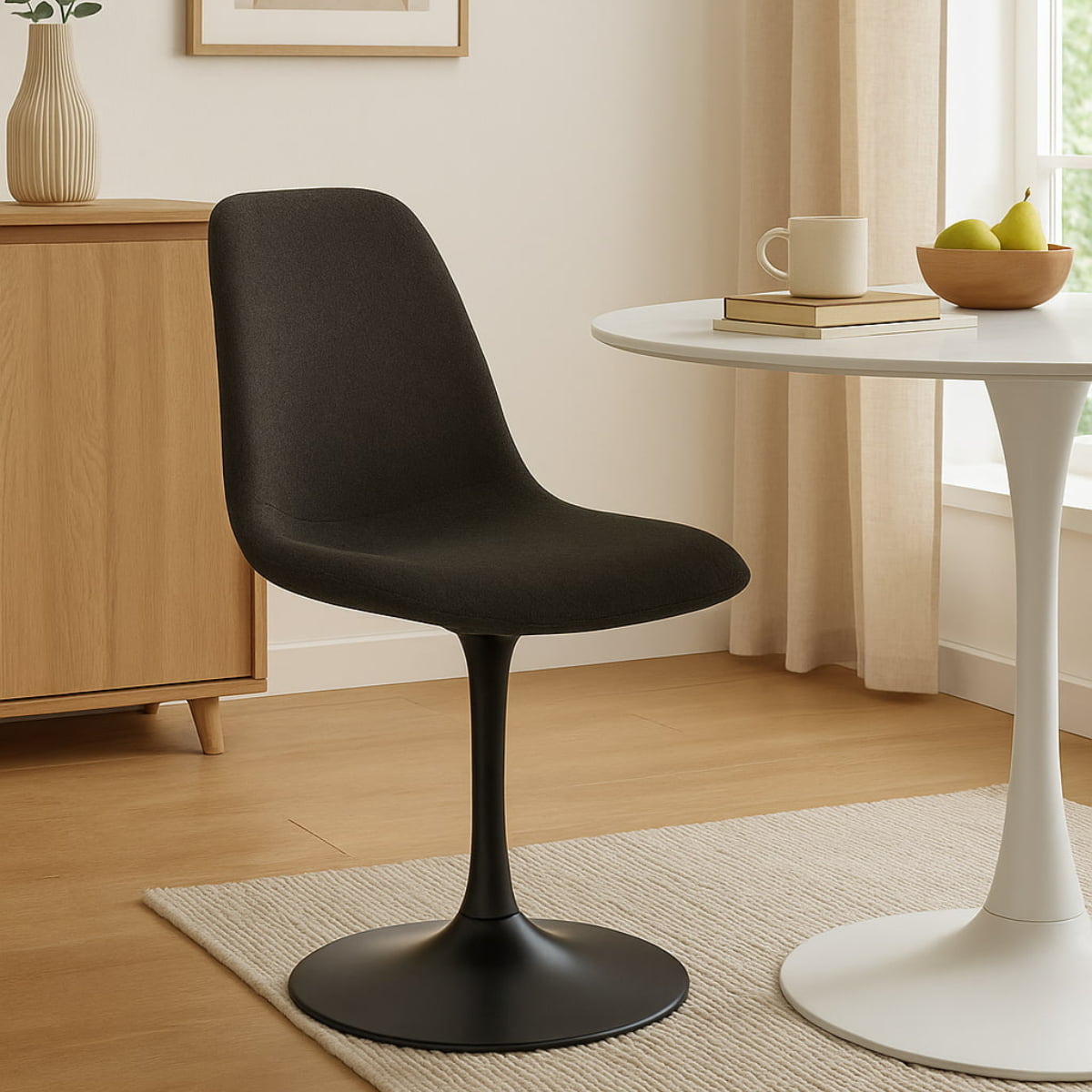 Chaise pivotante LORA en finition noir bronze